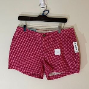 NWT Old Navy Pink Min Floral Print Chino Shorts 3.5" Length *